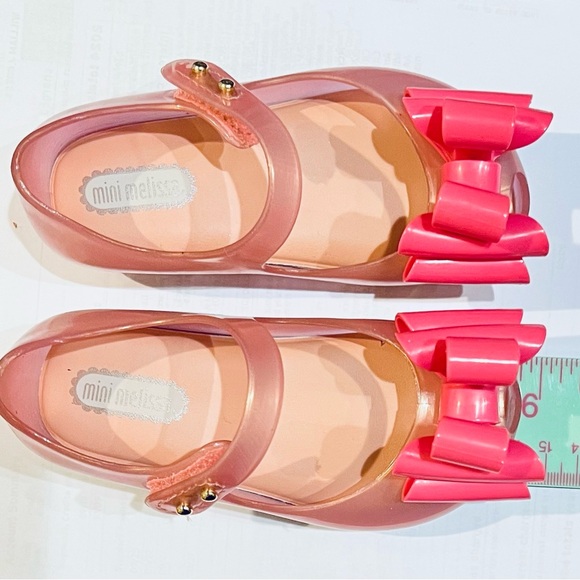 Mini Melissa Mary Janes NWT Bow Pink - Picture 6 of 6
